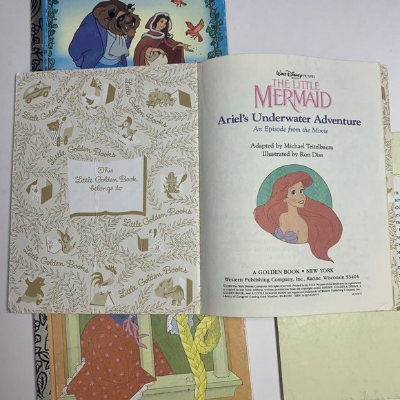 Little Golden Book Lot of 4 Disney Princess Books Belle Ariel Rapunzel - Picture 5 of 6